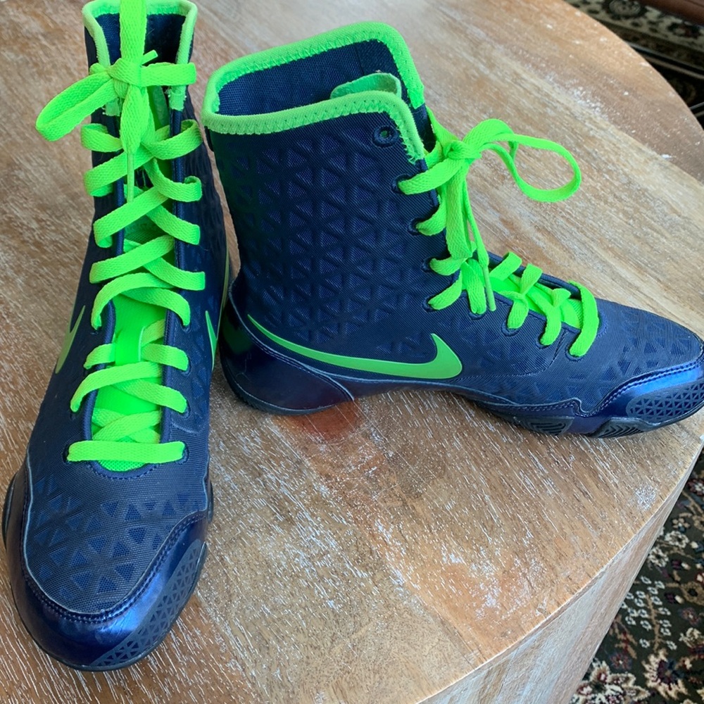 Nike KO Men’s Boxing‎ Shoes 6.5 Boxing Shoes Navy/Electric Green -